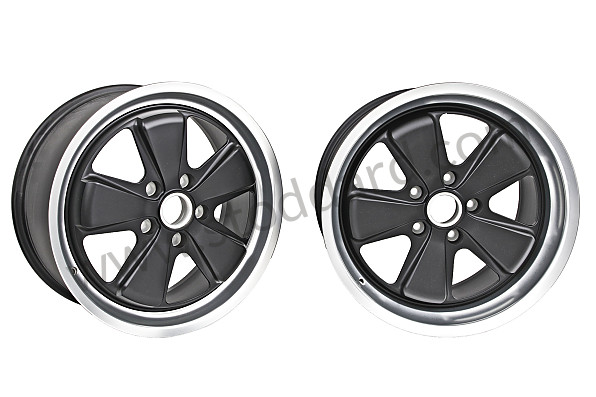 99A000198444 - FUCHS WHEELS, 18 INCH, SET OF 4 WHEELS (BLACK FINISH) 8 AND 10 for Porsche 