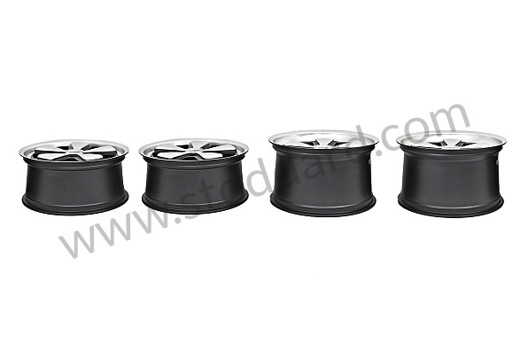 99A000198445 - FUCHS WHEELS, 18 INCH, SET OF 4 WHEELS 8 AND 10 INCH (POLISHED AND BLACK FINISH) for Porsche 