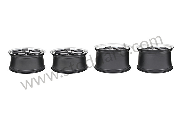 99A000198488 - ORIGINAL FUCHS WHEELS, 17 INCH, SET OF 4 WHEELS, 7 AND 9 INCH (BLACK FINISH) for Porsche 