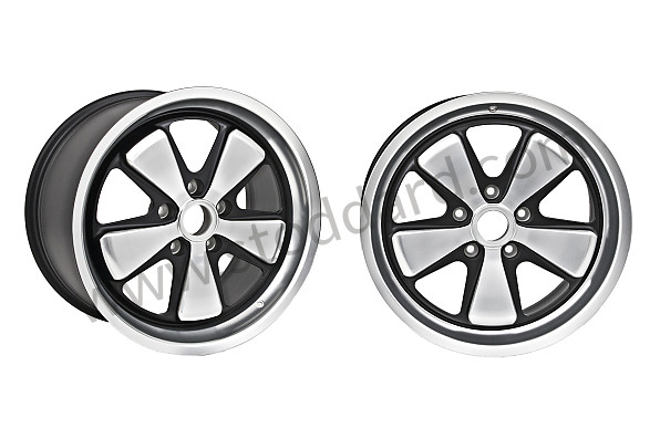 99A000198489 - ORIGINAL FUCHS WHEELS, 17 INCH, SET OF 4 WHEELS, 7 AND 8 INCH (POLISHED AND BLACK FINISH) for Porsche 