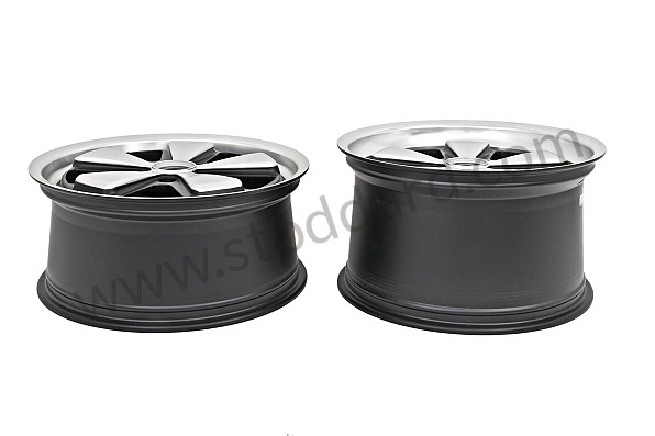 99A000198489 - ORIGINAL FUCHS WHEELS, 17 INCH, SET OF 4 WHEELS, 7 AND 8 INCH (POLISHED AND BLACK FINISH) for Porsche 