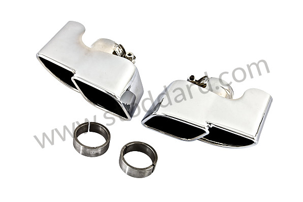 99A000213535 - PAIR OF SQUARE STAINLESS STEEL TAILPIPES, 997 NOT S  for Porsche 997 05-08 &bull; 2007 &bull; 997 C2 &bull; Cabrio &bull; Automatic Gearbox