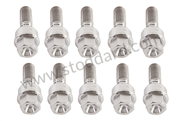 99A000252884 - SET OF 10 TITANIUM WHEEL SCREWS DIMENSION 35MM (FOR ASSEMBLY WITH WIDENER BETWEEN 5 AND 9 MM) for Porsche 996 Gt3 / Gt3-1 &bull; 2000 &bull; 996 Gt3 &bull; Coupe &bull; Manual Gearbox, 6 Speed