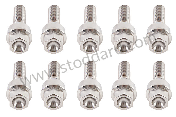99A000252885 - SET OF 10 TITANIUM WHEEL SCREWS DIMENSION 40 MM (FOR ASSEMBLY WITH WIDENER BETWEEN 10 AND 14 MM) for Porsche 996 Gt3 / Gt3-1 &bull; 2000 &bull; 996 Gt3 &bull; Coupe &bull; Manual Gearbox, 6 Speed