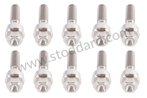 99A000252886 - SET OF 10 TITANIUM WHEEL SCREWS DIMENSION 45 MM (FOR ASSEMBLY WITH WIDENER BETWEEN 15 AND 20 MM) for Porsche 996 Gt3 / Gt3-1 &bull; 2000 &bull; 996 Gt3 &bull; Coupe &bull; Manual Gearbox, 6 Speed