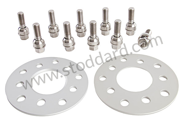 99A000252939 - SET OF TWO 7 MM TRACK WIDENERS WITH TITANIUM THREADED FASTENINGS for Porsche 996 Gt3 / Gt3-1 &bull; 2000 &bull; 996 Gt3 &bull; Coupe &bull; Manual Gearbox, 6 Speed