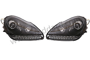 XENON HEADLIGHT WITH LED BLACK SMOKED GLASS PAIR / BLACK / BLACK (99A000257256)
