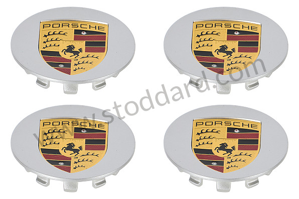 99A000258602 - WHEEL EMBLEM KIT FOR ORIGINAL FUCHS RIM 17 - 18 -19 INCH, SILVER for Porsche 