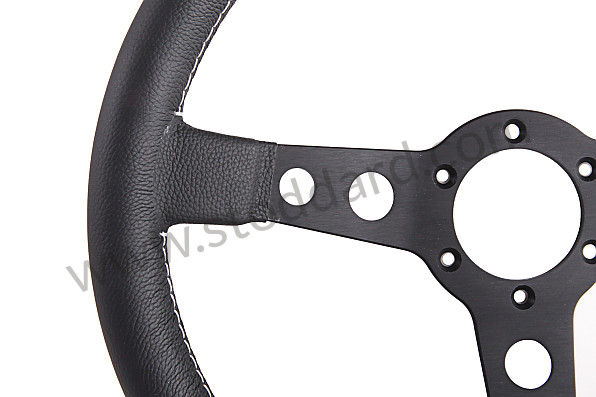 99A000405165 - BLACK LEATHER MOMO PROTOTIPO THREE-SPOKE STEERING WHEEL for Porsche 