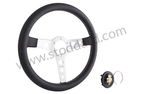 99A000405166 - BLACK LEATHER MOMO PROTOTIPO THREE-SPOKE STEERING WHEEL for Porsche 