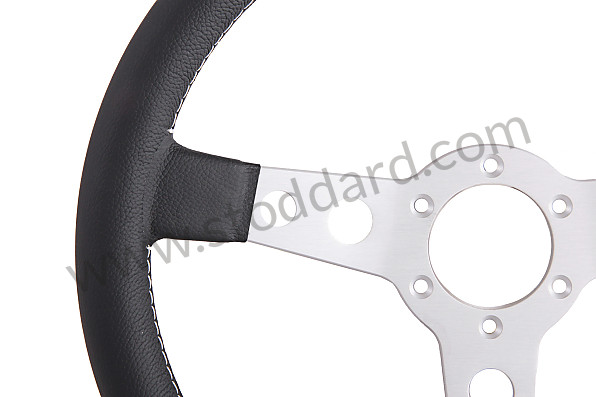 99A000405166 - BLACK LEATHER MOMO PROTOTIPO THREE-SPOKE STEERING WHEEL for Porsche 