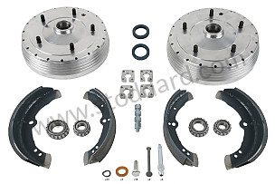 FRONT BRAKE DRUM KIT FOR 356 1600 GT 60 MM ( 2 DRUMS + LININGS)  (99A000554736)