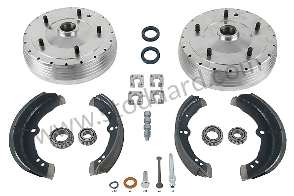 99A000554736 - FRONT BRAKE DRUM KIT FOR 356 1600 GT 60 MM ( 2 DRUMS + LININGS) for Porsche 356B T5 &bull; 1959 &bull; 1600 (616/1 T5) &bull; Cabrio B T5 &bull; Manual Gearbox, 4 Speed