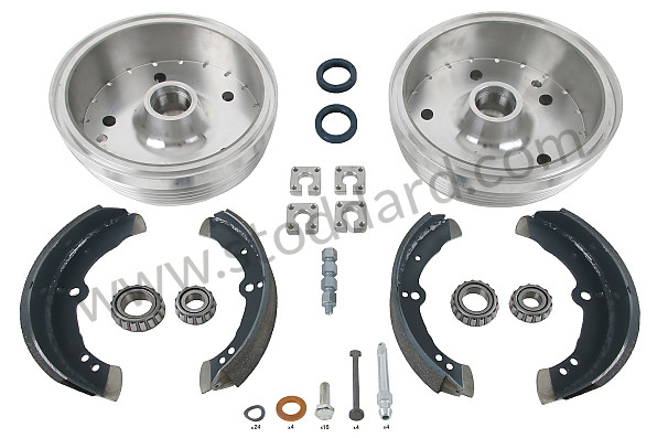 99A000554736 - FRONT BRAKE DRUM KIT FOR 356 1600 GT 60 MM ( 2 DRUMS + LININGS) for Porsche 356B T5 &bull; 1959 &bull; 1600 (616/1 T5) &bull; Cabrio B T5 &bull; Manual Gearbox, 4 Speed