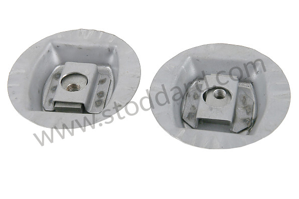 99A000555845 - SEAT HOLDER ON FRONT FLOOR 356 6-SPEED BOX+C - PAIR (ONE SCREW HOLE) for Porsche 356C &bull; 1963 &bull; 1600 C (616/15) &bull; Cabrio C &bull; Manual Gearbox, 4 Speed