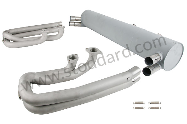 99A000555856 - EXHAUST SILENCER AND PIPES ROAD VERSION  for Porsche 356C &bull; 1963 &bull; 2000 Carrera Gs (587/1) &bull; Coupe C &bull; Manual Gearbox, 4 Speed