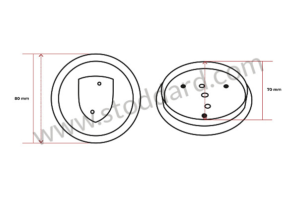 99A000555970 - HUB CAP for Porsche 911 74-77 + 912E &bull; 1976 &bull; 2.7S &bull; Coupe &bull; Manual Gearbox, 4 Speed