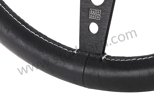99A000555975 - STEERING WHEEL MOMO PROTOTIPO HERITAGE 3 SPOKES BRANCHES, BLACK WITH BLACK LEATHER for Porsche 