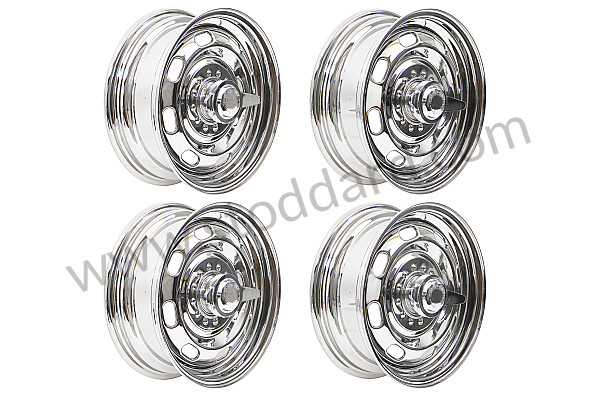 99A000556003 - RUDGE TYPE WHEEL KIT WITH CENTRAL NUT (FOUR 15 X 5.5 WHEELS + ADAPTERS) for Porsche 