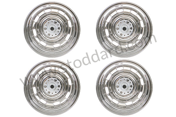 99A000556003 - RUDGE TYPE WHEEL KIT WITH CENTRAL NUT (FOUR 15 X 5.5 WHEELS + ADAPTERS) for Porsche 