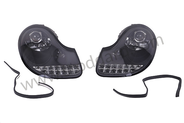 99A000563646 - HEADLIGHT KIT WITH LED, BLACK BACK - PAIR for Porsche Boxster 986 97-04 &bull; 2000 &bull; Boxster 2.7 &bull; Cabrio &bull; Manual Gearbox, 5 Speed
