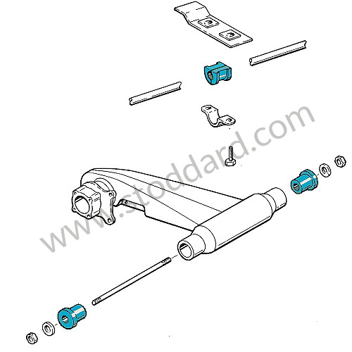 99A000575709 - PORSCHE&reg; 914 SUSPENSION, TRAILING ARM, STREET BUSHING, REAR, WELTMEISTER, 1970-1976 for Porsche 