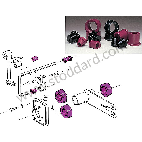 99A000575710 - SUSPENSION, SWAY BAR STREET BUSHING, FRONT, UPPER for Porsche 356B T6 &bull; 1961 &bull; 1600 (616/1 T6) &bull; Cabrio B T6 &bull; Manual Gearbox, 4 Speed