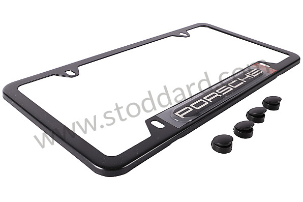 99A000575924 - PORSCHE&reg; BLACK STAINLESS LICENSE PLATE FRAME for Porsche 