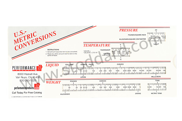 99A000576024 - US METRIC CONVERSION TOOL for Porsche 