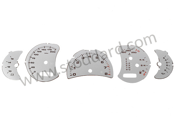 99A000576286 - PORSCHE&reg; 996 GAUGE FACE KIT, ALUMINUM, TIPTRONIC, 2001-2005 for Porsche 