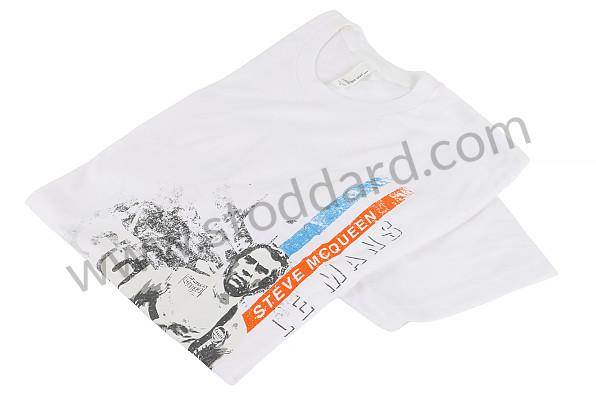 99A000576297 - STEVE MCQUEEN AT LEMANS T-SHIRT, WHITE - SIZE S for Porsche 
