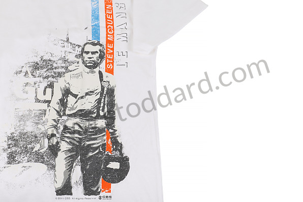 99A000576297 - STEVE MCQUEEN AT LEMANS T-SHIRT, WHITE - SIZE S for Porsche 