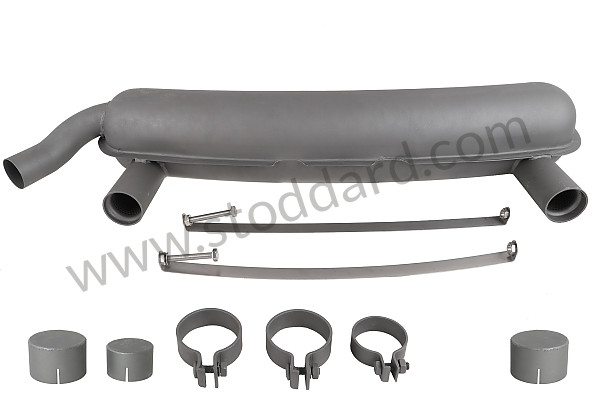 99A000580914 - RACING SILENCER FOR 911 65-73 (ASSEMBLY WITH MEGAPHONE AND RACING SPAGHETTI) for Porsche 911 70-73 &bull; 1973 &bull; 2.4E &bull; Coupe &bull; Automatic Gearbox