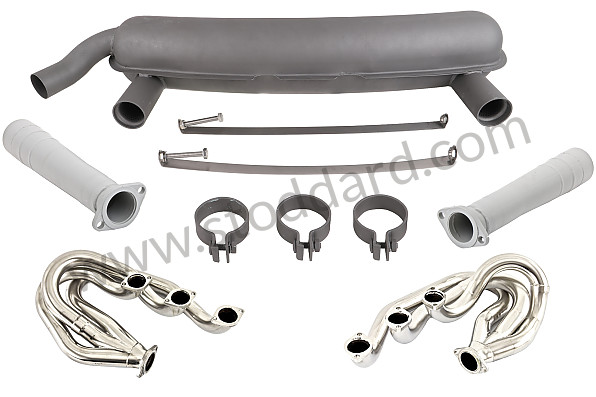 99A000580915 - RSR STAINLESS STEEL SPAGHETTI RACING KIT 42 MM INT / 45 MM EXT + MEGAPHONE + RACING SILENCER for Porsche 911 70-73 &bull; 1973 &bull; 2.4E &bull; Coupe &bull; Automatic Gearbox