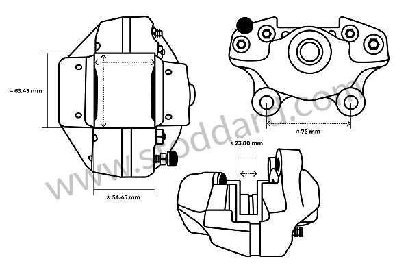 99A000582009 - FIXED CALLIPER for Porsche 914 &bull; 1970 &bull; 914/6 &bull; Manual Gearbox, 5 Speed
