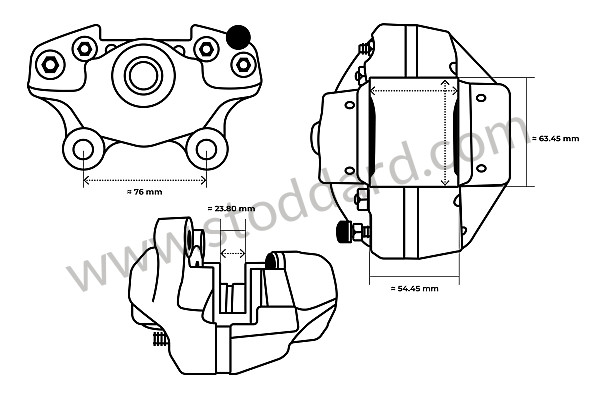 99A000582010 - FIXED CALLIPER for Porsche 914 &bull; 1970 &bull; 914/6 &bull; Manual Gearbox, 5 Speed