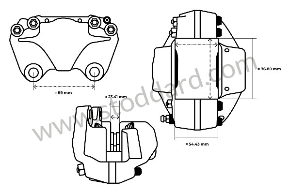 99A000582012 - FIXED CALLIPER for Porsche 911 70-73 &bull; 1972 &bull; 2.4T-E &bull; Coupe &bull; Manual Gearbox, 4 Speed