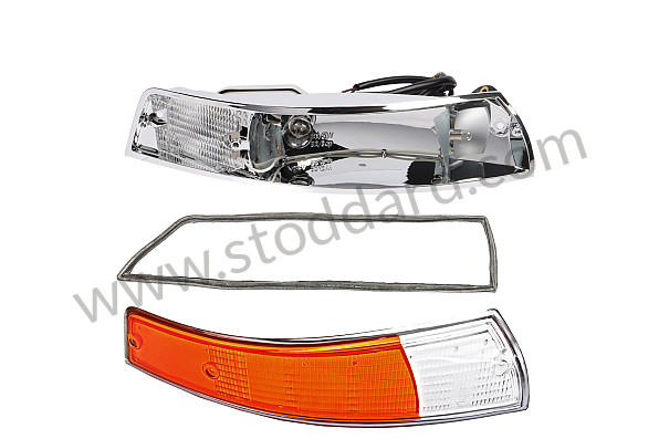 99A000594520 - COMPLETE METAL FRONT RIGHT INDICATOR 911 69-73 CHROME for Porsche 911 70-73 &bull; 1970 &bull; 2.2T &bull; Coupe &bull; Manual Gearbox, 4 Speed