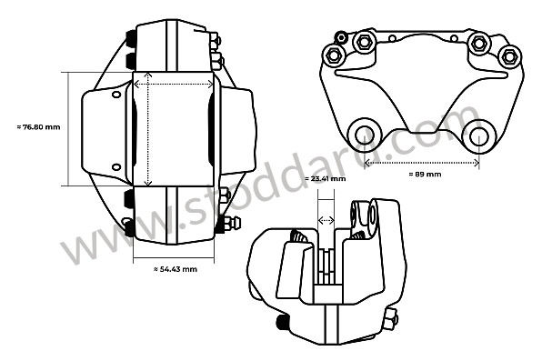 99A000614139 - FIXED CALLIPER for Porsche 911 74-77 + 912E &bull; 1975 &bull; 2.7 &bull; Coupe &bull; Manual Gearbox, 4 Speed