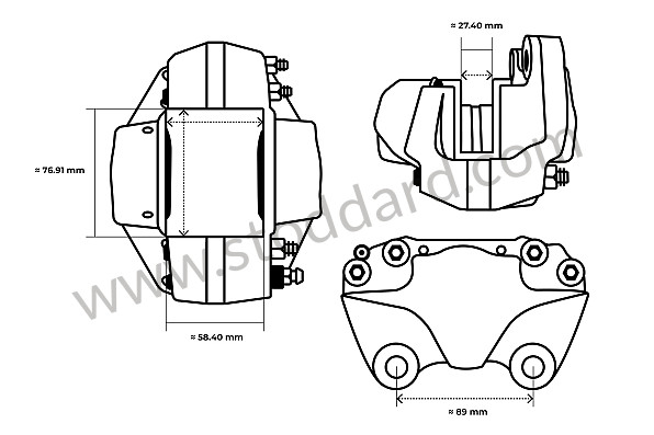 99A000614141 - FIXED CALLIPER for Porsche 911 84-86 &bull; 1984 &bull; 3.2 &bull; Coupe &bull; Manual Gearbox, 5 Speed