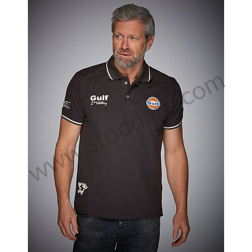 99A001001361 - GULF VINTAGE POLO SHIRT ANTHRACITE for Porsche 
