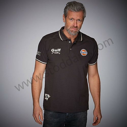 99A001001364 - GULF VINTAGE POLO SHIRT ANTHRACITE for Porsche 