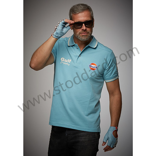 99A001001371 - GULF VINTAGE POLO LIGHT BLUE for Porsche 