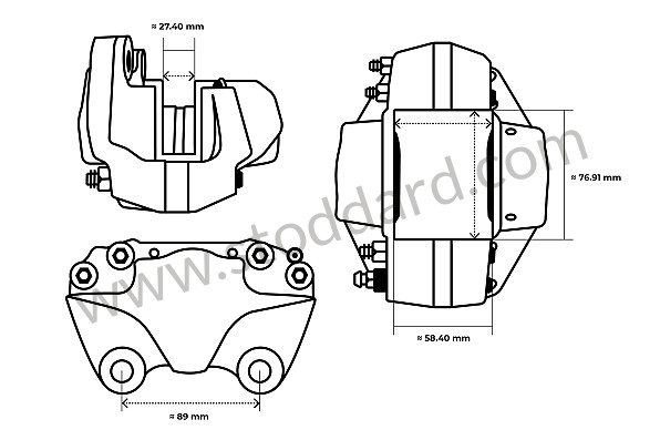 99A001005313 - FIXED CALLIPER for Porsche 911 84-86 &bull; 1984 &bull; 3.2 &bull; Coupe &bull; Manual Gearbox, 5 Speed