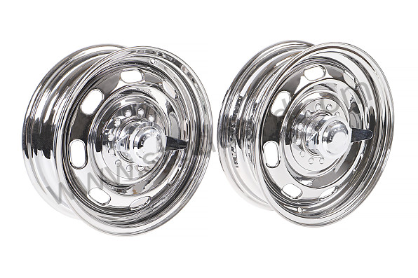 99A001008328 - RUDGE TYPE WHEEL KIT WITH CENTRAL NUT (FOUR 15 X 4.5 WHEELS + ADAPTERS) for Porsche 356A &bull; 1955 &bull; 1300 (506/2) &bull; Cabrio A T1 &bull; Manual Gearbox, 4 Speed