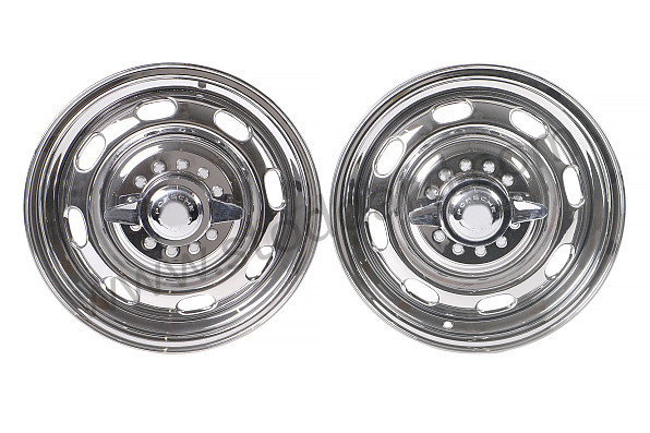 99A001008328 - RUDGE TYPE WHEEL KIT WITH CENTRAL NUT (FOUR 15 X 4.5 WHEELS + ADAPTERS) for Porsche 356A &bull; 1955 &bull; 1300 (506/2) &bull; Cabrio A T1 &bull; Manual Gearbox, 4 Speed