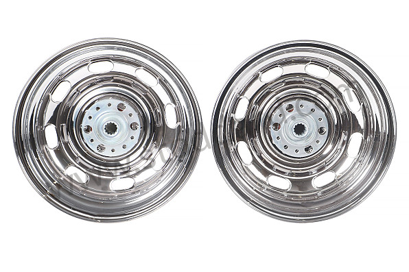 99A001008328 - RUDGE TYPE WHEEL KIT WITH CENTRAL NUT (FOUR 15 X 4.5 WHEELS + ADAPTERS) for Porsche 356A &bull; 1955 &bull; 1300 (506/2) &bull; Cabrio A T1 &bull; Manual Gearbox, 4 Speed