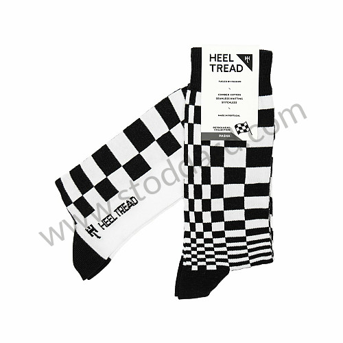 99A001017019 - PASHA SOCKS BLACK / WHITE for Porsche 