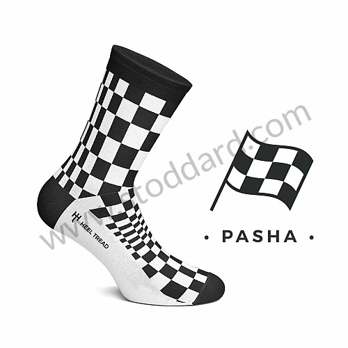99A001017020 - PASHA SOCKS BLACK / WHITE for Porsche 