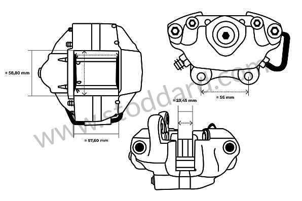 99A001019774 - REAR CALIPER PAIR 911 S 67- 68 for Porsche 911 65-69 &bull; 1966 &bull; 2.0L &bull; Coupe &bull; Manual Gearbox, 5 Speed